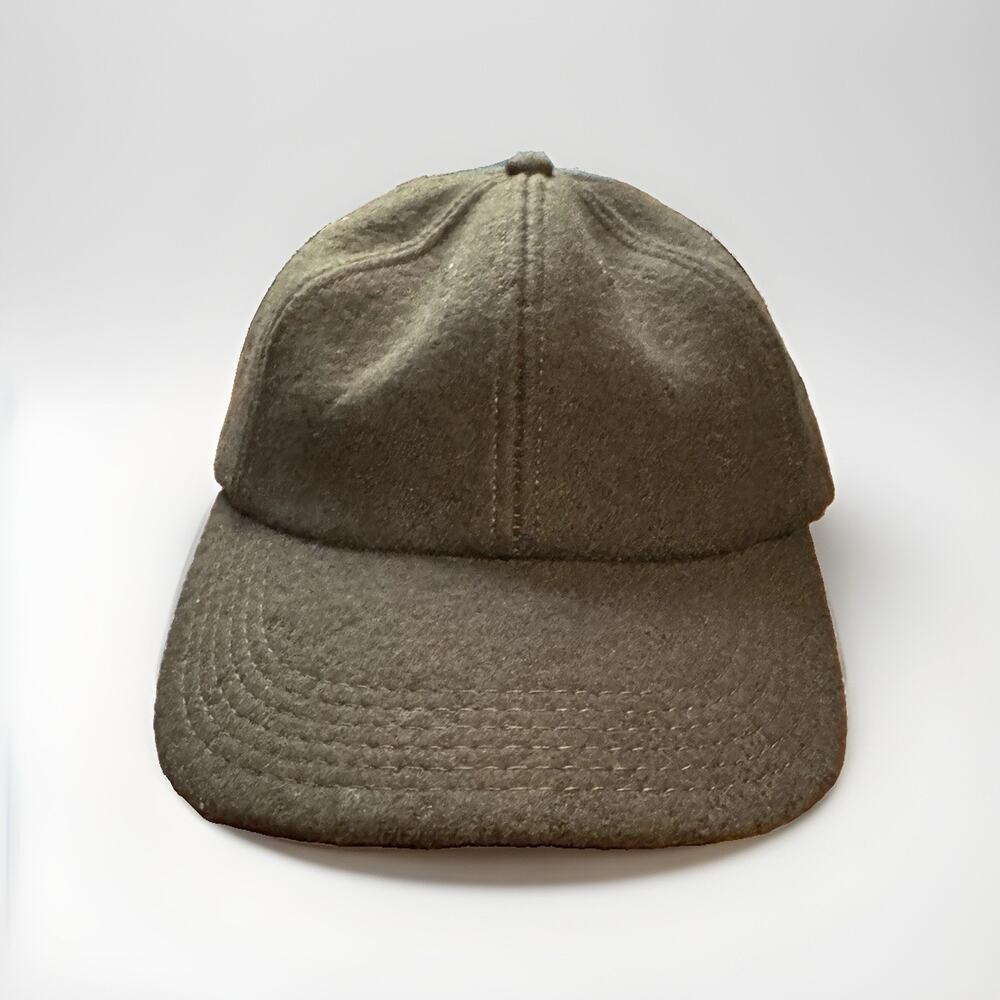 Vintage 90s Gap Wool Strapback Hat Cap Olive Green Made in USA Blank